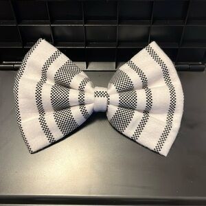 Small black and white checkered bow
